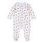 Sweet Golden Print Footie - Light Blue - Magnolia BabyFootie