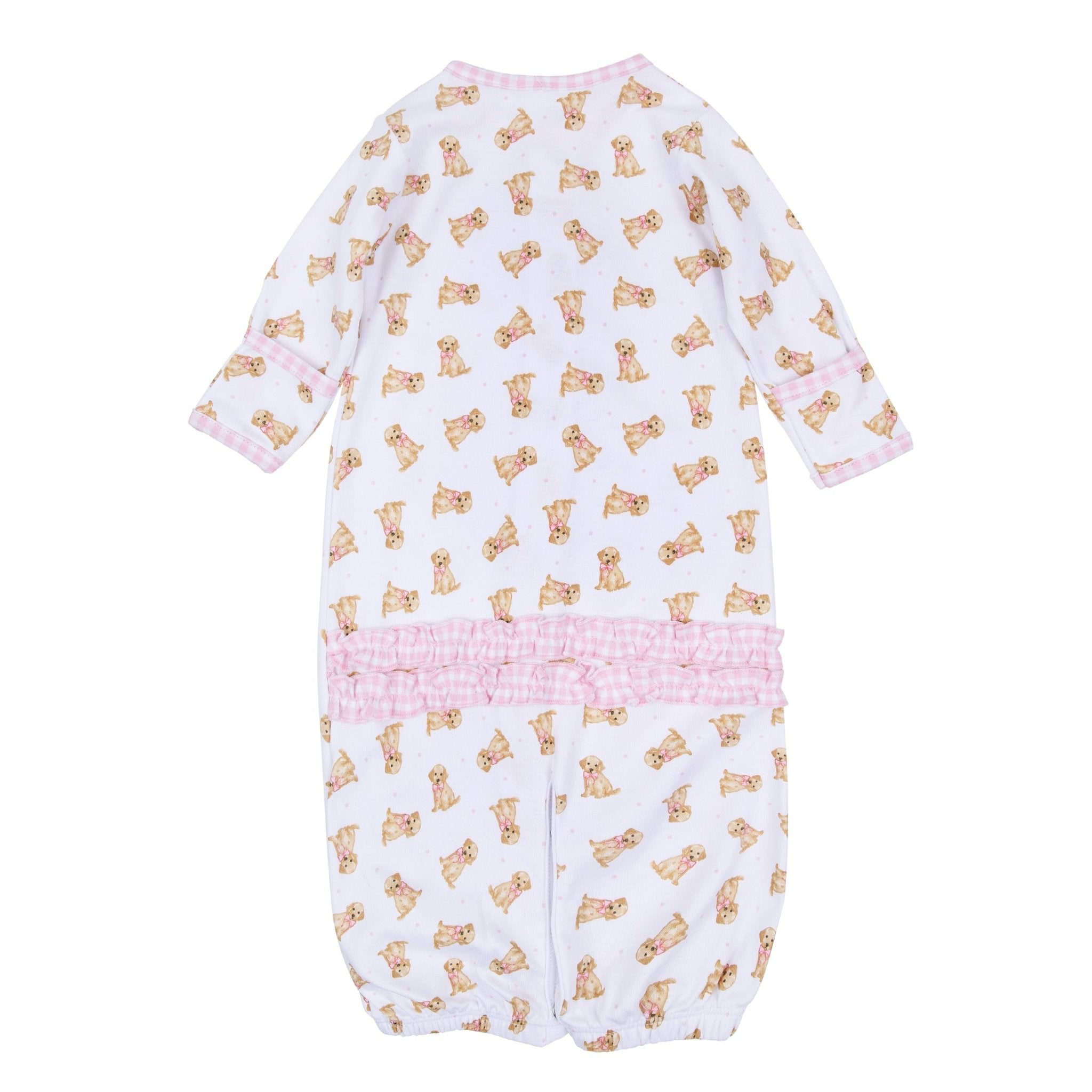 Sweet Golden Print Ruffle Converter - Pink - Magnolia BabyConverter Gown