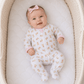Sweet Golden Print Ruffle Zip Footie - Pink - Magnolia BabyFootie