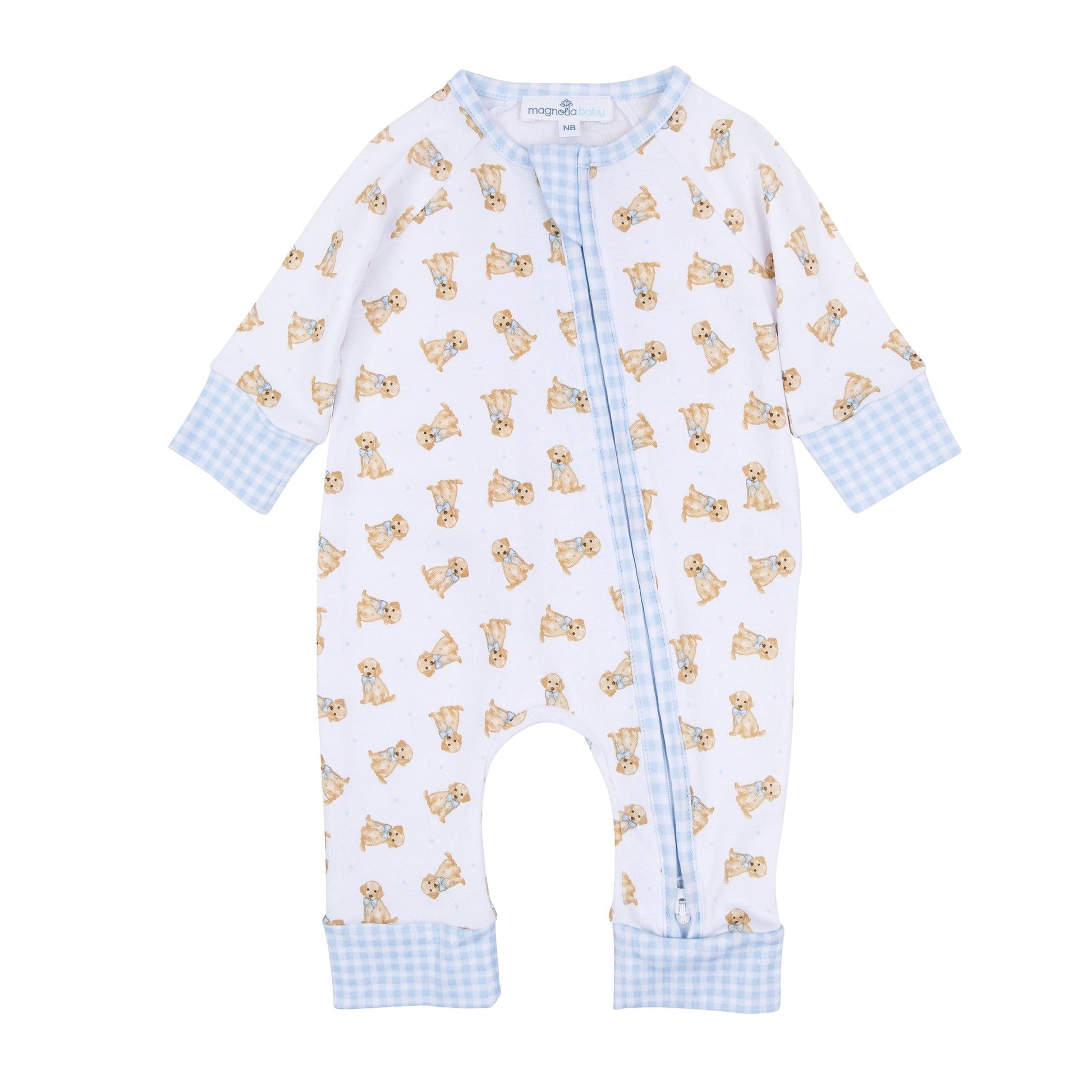 Sweet Golden Print Zip Playsuit - Light Blue - Magnolia BabyPlaysuit