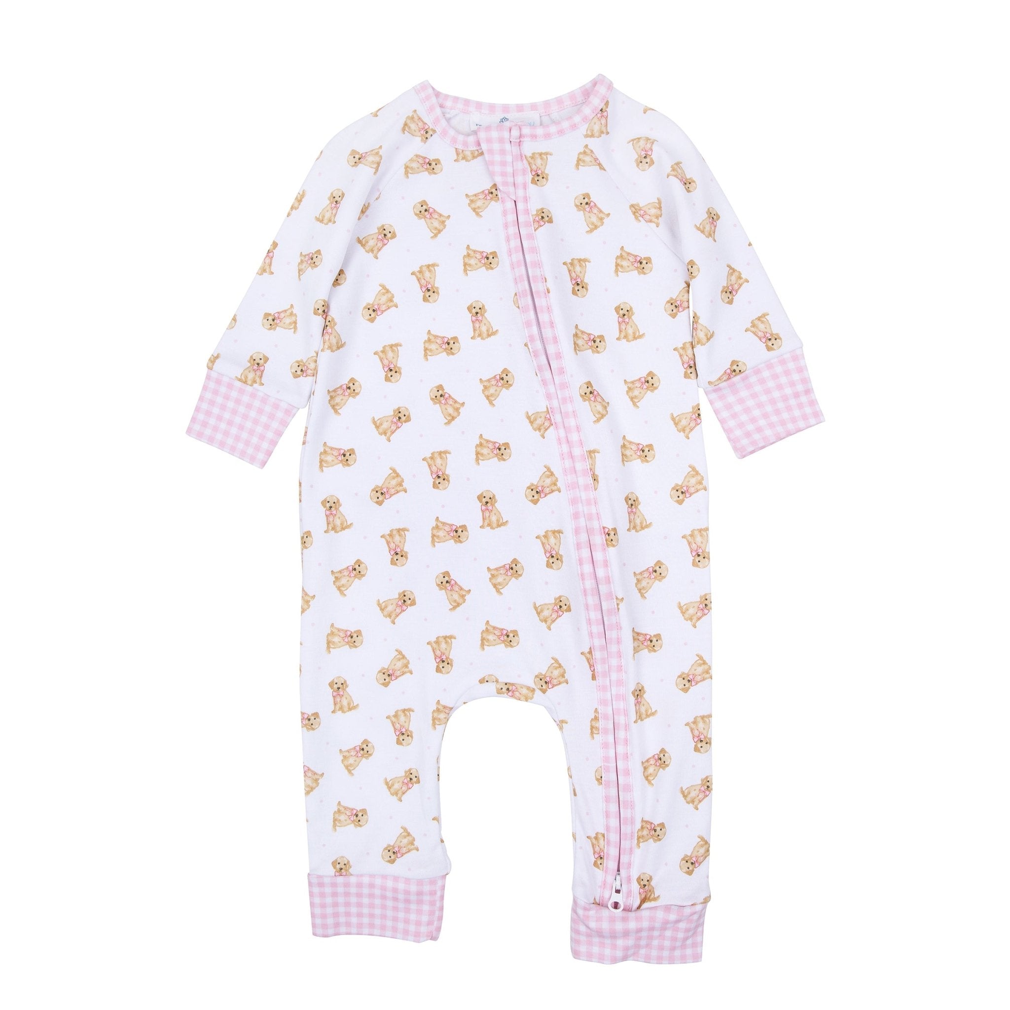 Sweet Golden Print Zip Playsuit - Pink - Magnolia BabyPlaysuit