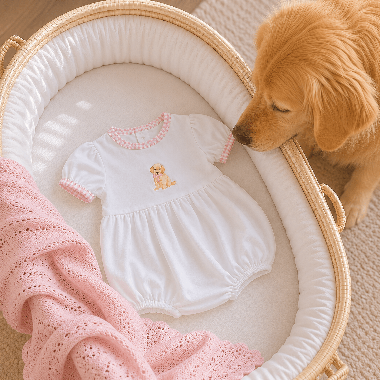 Sweet Golden Ruffled Hand - Embroidered Bubble - Magnolia BabyBubble