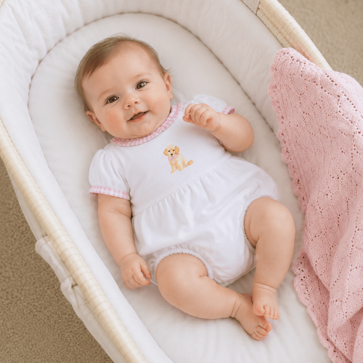 Sweet Golden Ruffled Hand - Embroidered Bubble - Magnolia BabyBubble