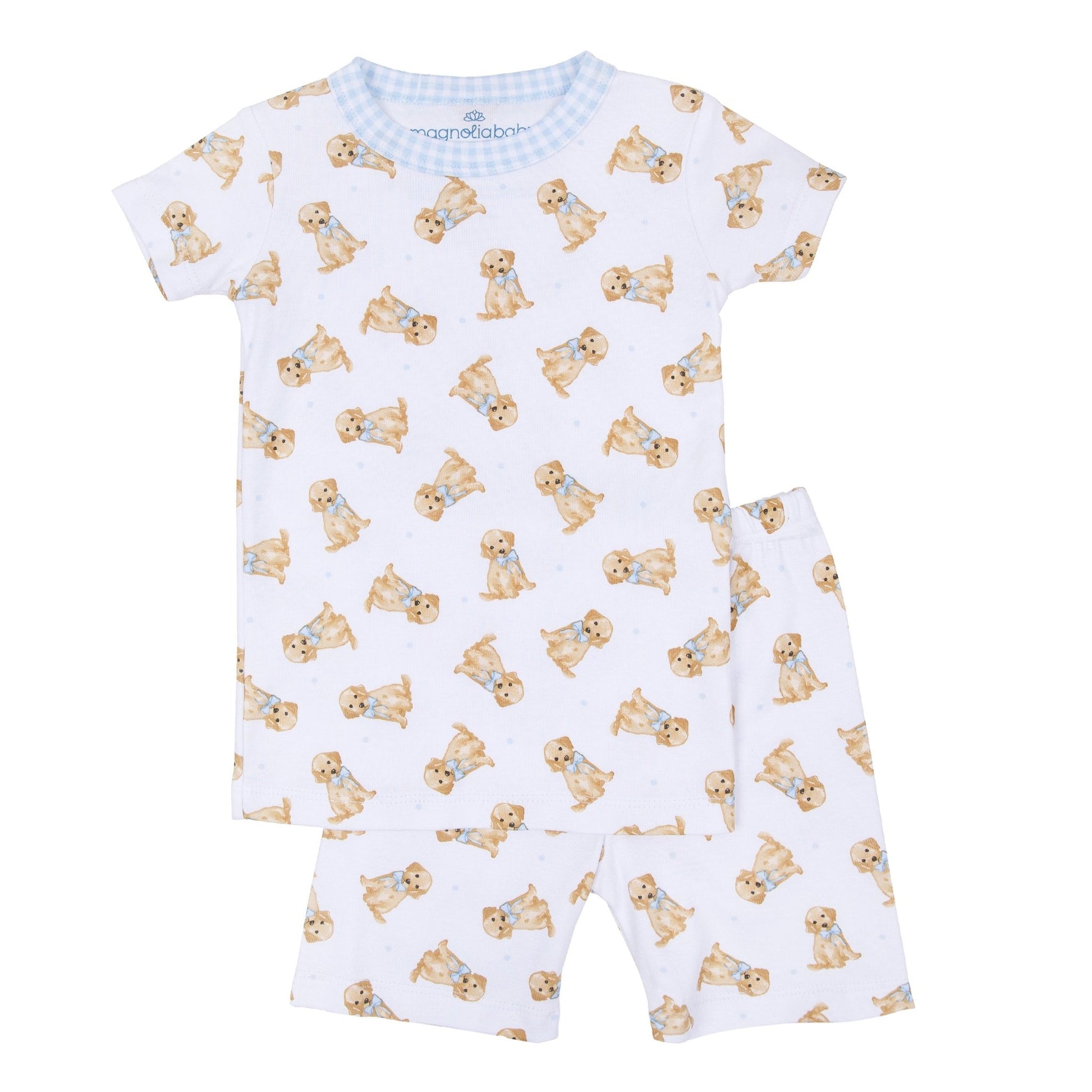 Sweet Golden Short Pajamas - Light Blue - Magnolia BabyShort Pajamas