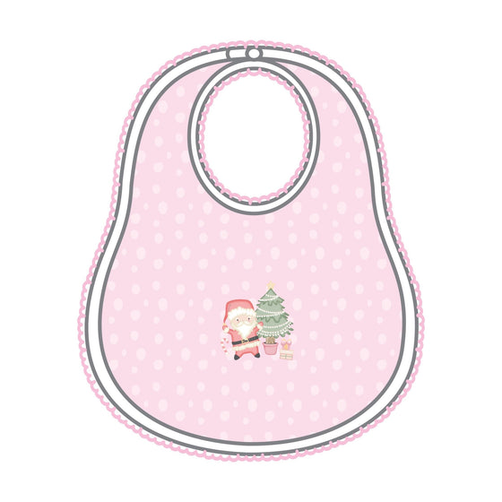 Sweet Little Christmas Embroidered Bib - Pink - Magnolia BabyBib