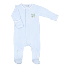  Sweet Little Christmas Embroidered Footie - Blue - Magnolia BabyFootie