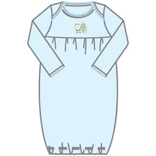  Sweet Little Christmas Embroidered Gown - Blue - Magnolia BabyGown