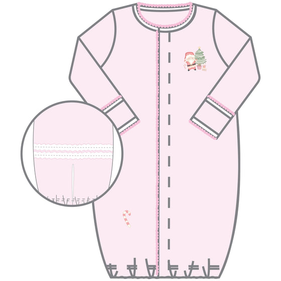 Sweet Little Christmas Embroidered Ruffle Converter - Pink - Magnolia BabyConverter Gown