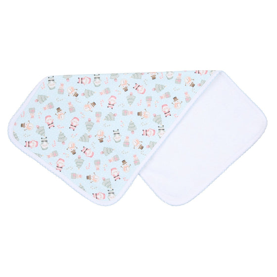 Sweet Little Christmas Print Burp Cloth - Blue - Magnolia BabyBurp Cloth