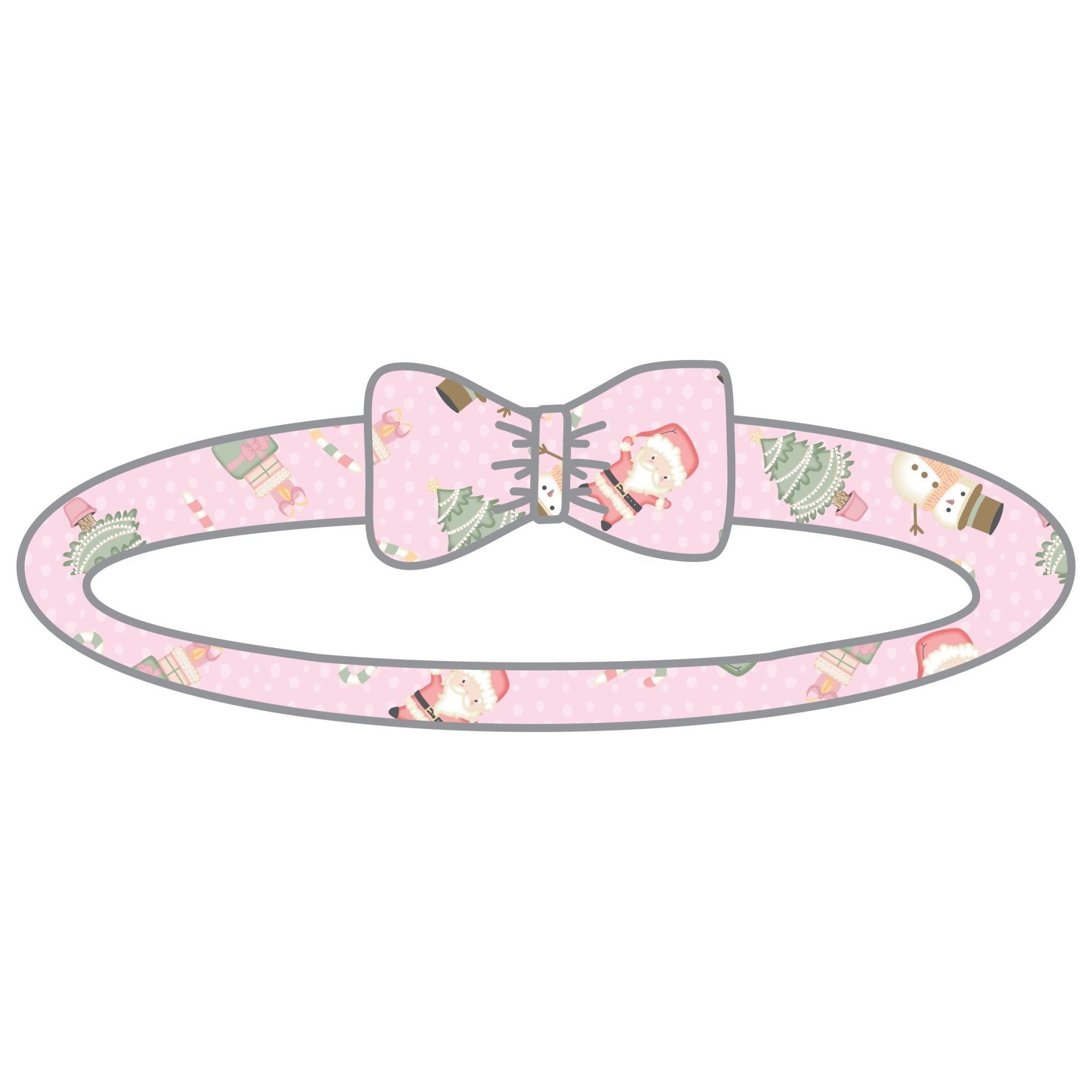 Sweet Little Christmas Print Headband - Pink - Magnolia BabyHeadband
