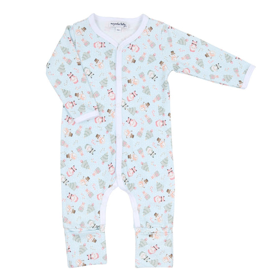 Sweet Little Christmas Print Playsuit - Blue - Magnolia BabyPlaysuit