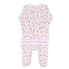 Sweet Little Christmas Print Ruffle Footie - Pink - Magnolia BabyFootie