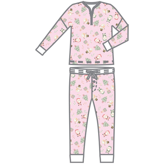 Sweet Little Christmas Women's 2pc Set Pajamas - Pink - Magnolia Baby2pc Set Pajamas