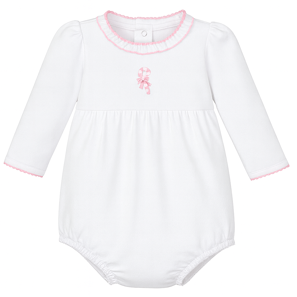 Sweet Peppermint Embroidered Long Sleeve Bubble - Magnolia BabyBubble