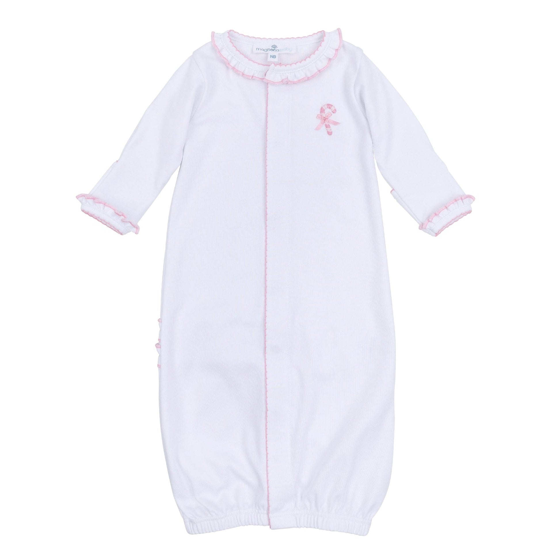 Sweet Peppermint Embroidered Ruffle Converter - Magnolia BabyConverter Gown