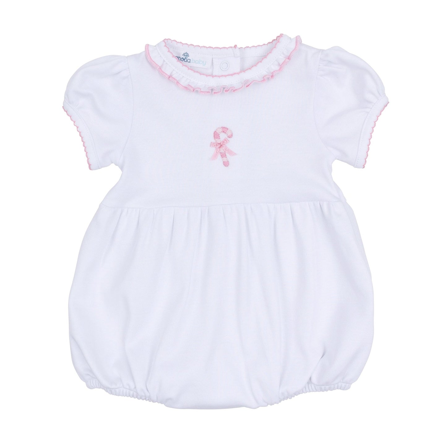 Sweet Peppermint Embroidered Short Sleeve Bubble - Magnolia BabyBubble
