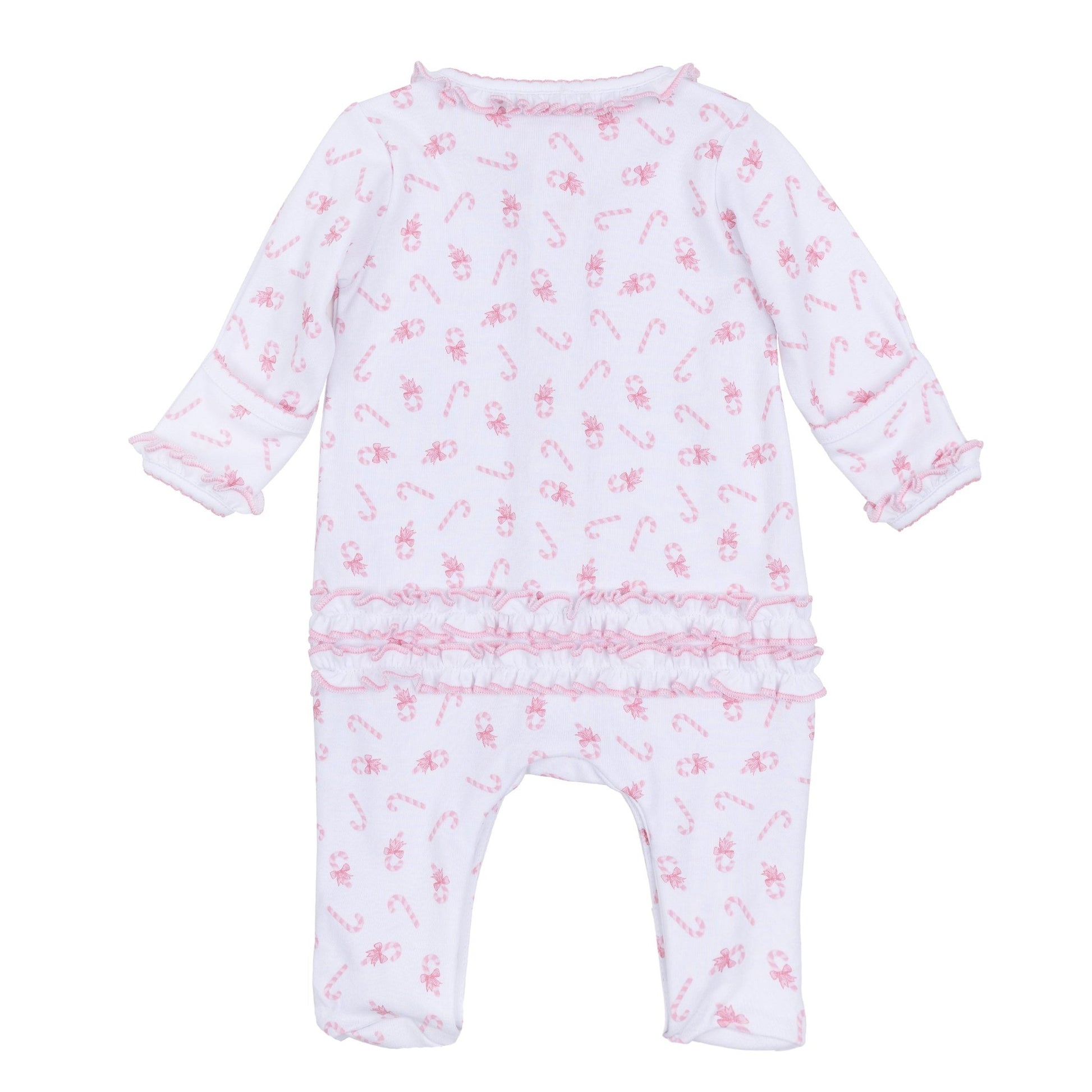 Sweet Peppermint Print Ruffle Footie - Magnolia BabyFootie