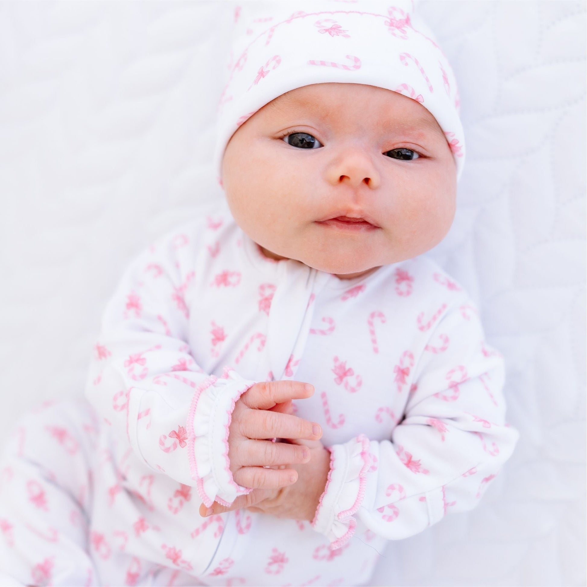 Sweet Peppermint Print Zip Footie - Magnolia BabyFootie