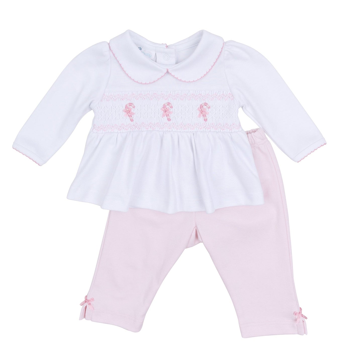 Sweet Peppermint Smocked 2pc Pant Set - Magnolia Baby2pc Pant Set