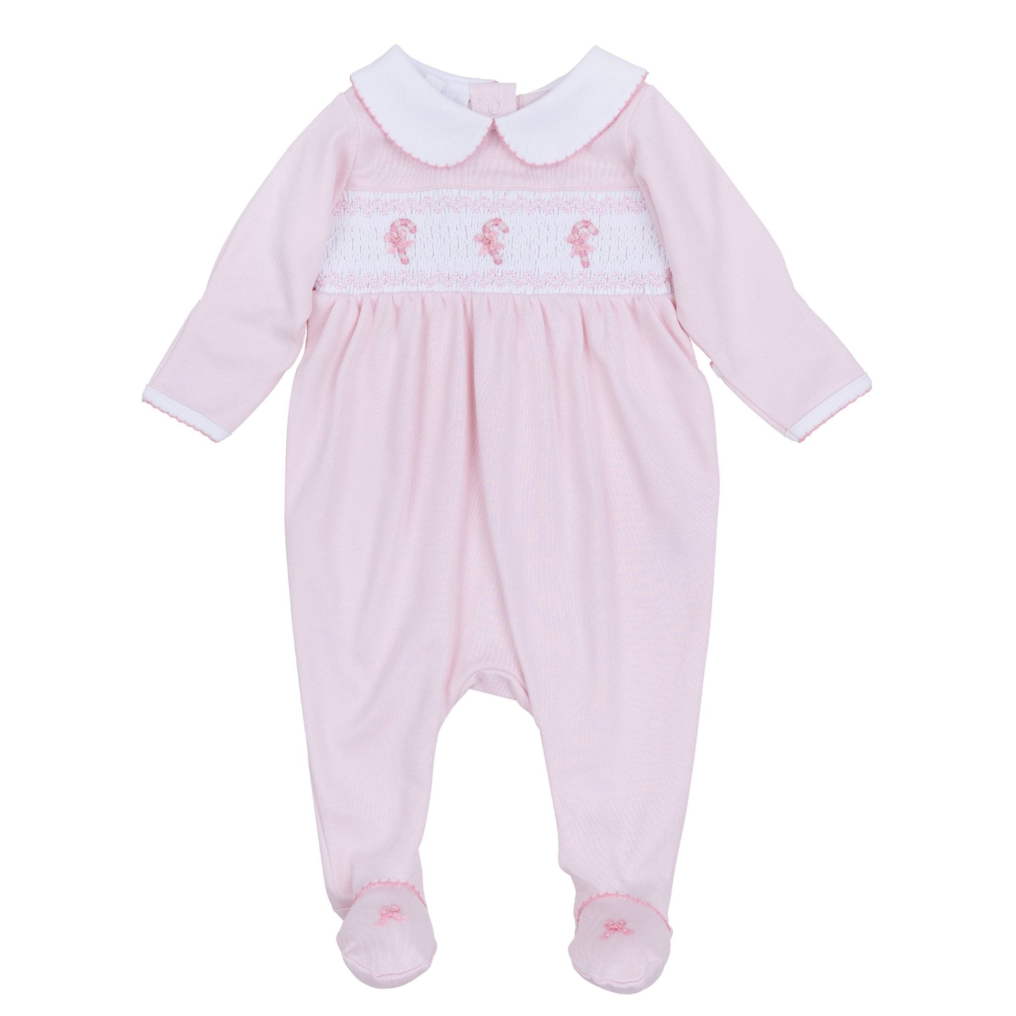 Sweet Peppermint Smocked Footie - Magnolia BabyFootie