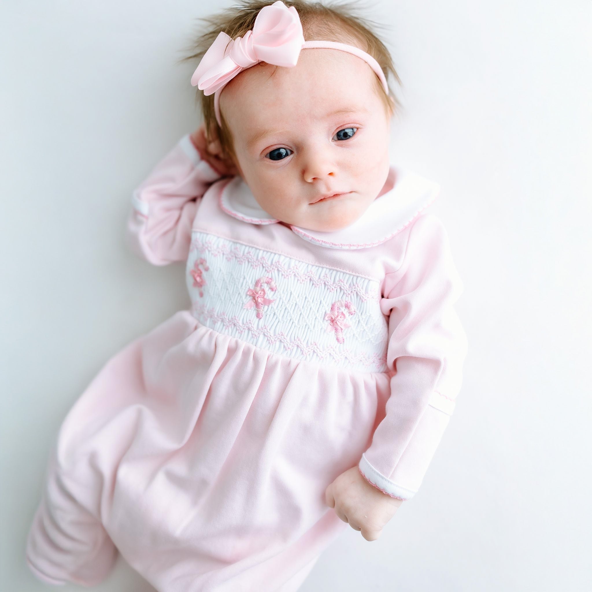 Sweet Peppermint Smocked Footie - Magnolia BabyFootie