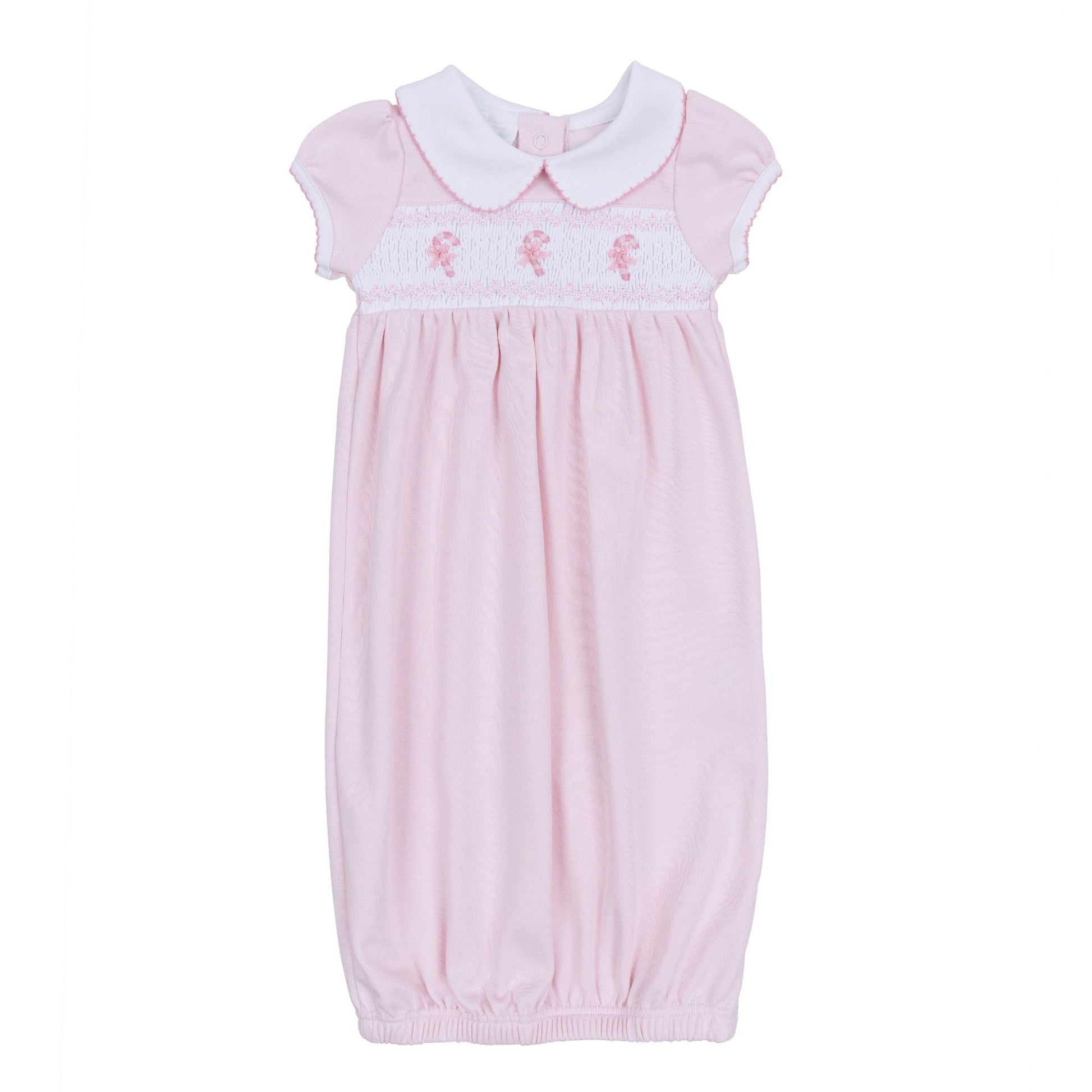 Sweet Peppermint Smocked Gathered Gown - Magnolia BabyGown