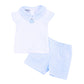 Sweet Pumpkin Blue Embroidered Collared Toddler Short Set - Magnolia BabyShort Set