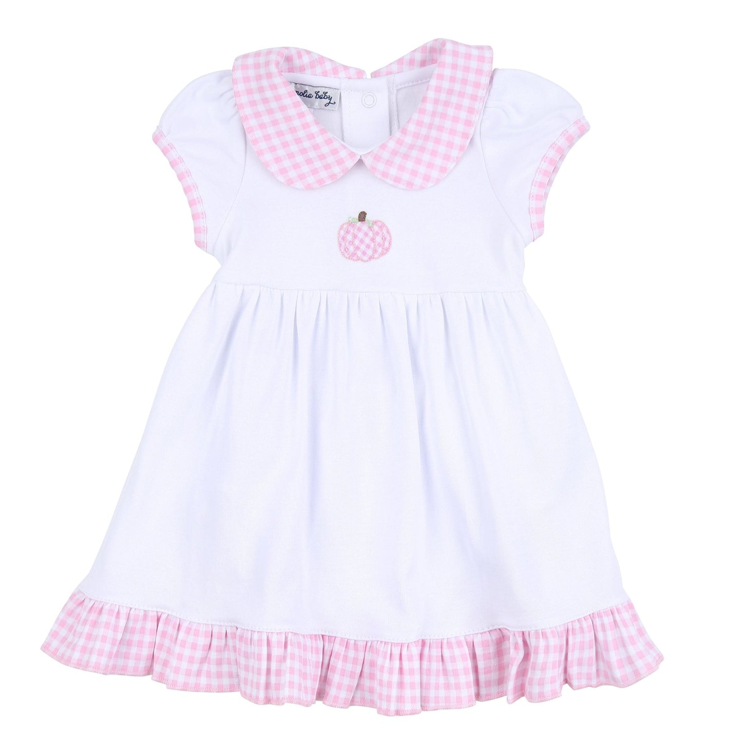 Sweet Pumpkin Embroidered Collared S/S Toddler Dress - Magnolia BabyDress