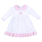 Sweet Pumpkin Embroidered Collared Long Sleeve Toddler Dress