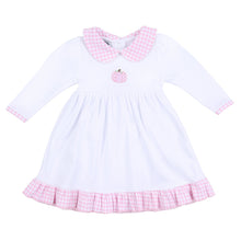  Sweet Pumpkin Embroidered Collared Long Sleeve Toddler Dress