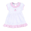 Sweet Pumpkin Pink Embroidered Short Sleeve Toddler Dress