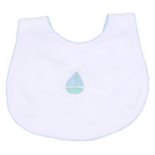  Sweet Sailing Blue Embroidered Bib - Magnolia BabyBib