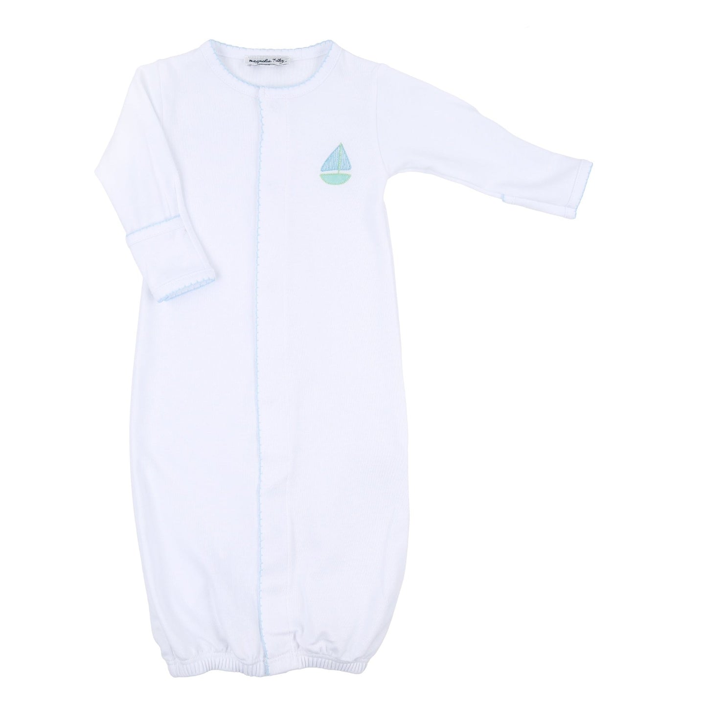 Sweet Sailing Blue Embroidered Converter - Magnolia BabyConverter Gown