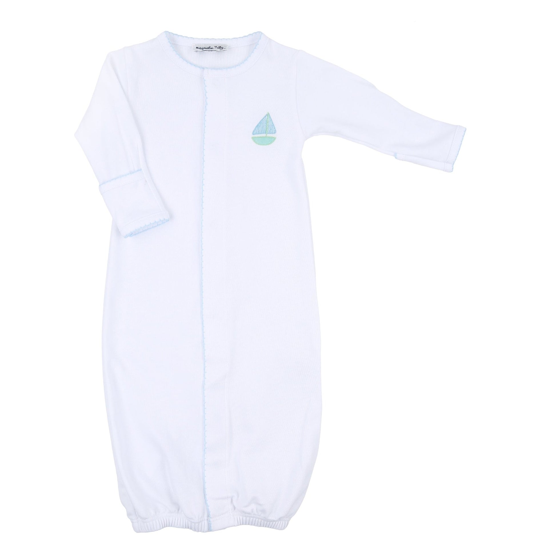 Sweet Sailing Blue Embroidered Converter - Magnolia BabyConverter Gown
