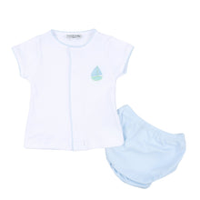  Sweet Sailing Blue Embroidered Diaper Cover Set - Magnolia BabyDiaper Cover