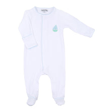  Sweet Sailing Blue Embroidered Footie - Magnolia BabyFootie