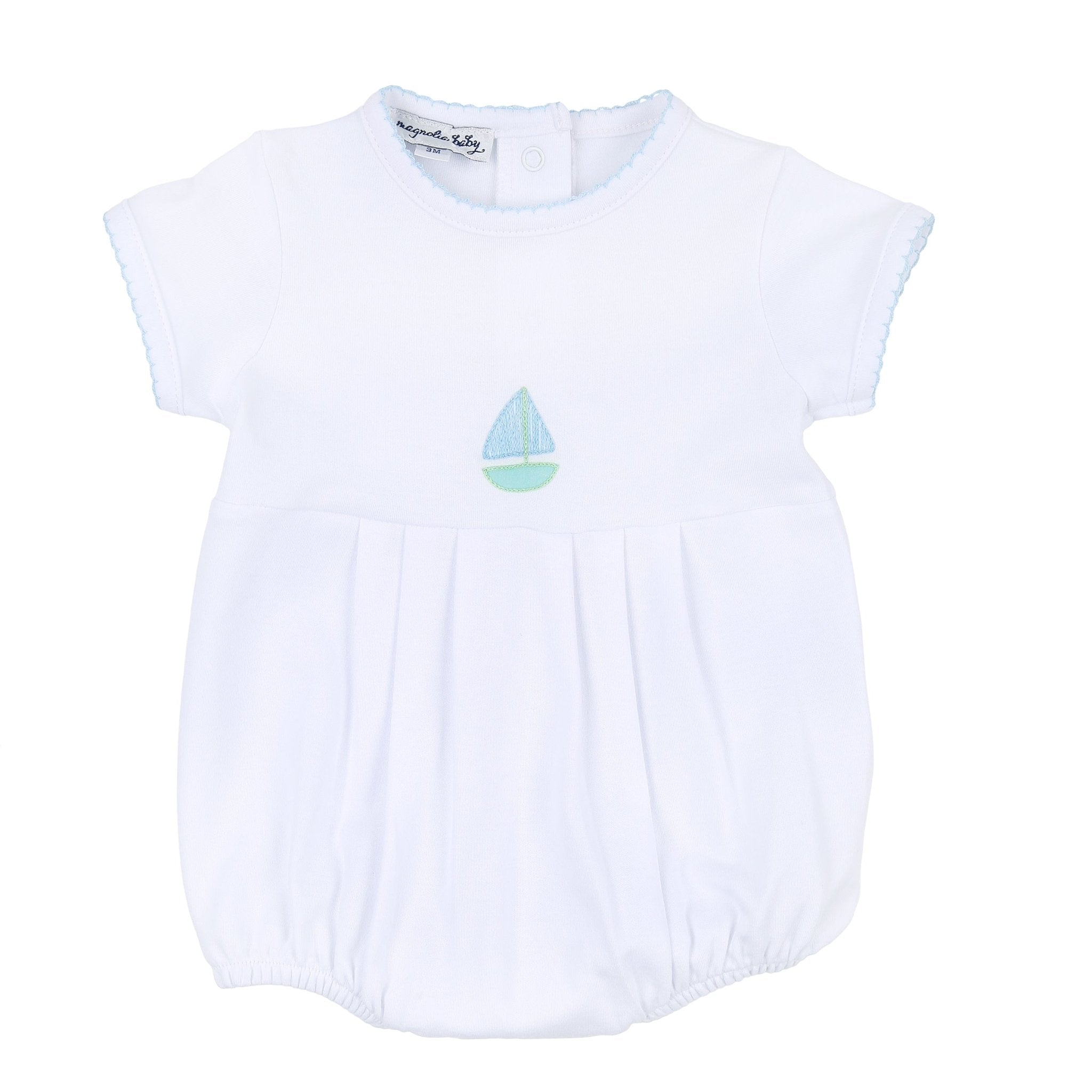 Sweet Sailing Embroidered Bubble - Blue - Magnolia BabyBubble