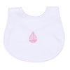 Sweet Sailing Pink Embroidered Bib - Magnolia BabyBib