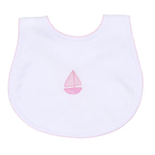  Sweet Sailing Pink Embroidered Bib - Magnolia BabyBib