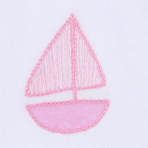 Sweet Sailing Pink Embroidered Converter - Magnolia BabyConverter Gown