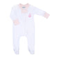Sweet Sailing Pink Embroidered Zip Footie - Magnolia BabyFootie
