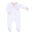 Sweet Sailing Pink Embroidered Zip Footie - Magnolia BabyFootie
