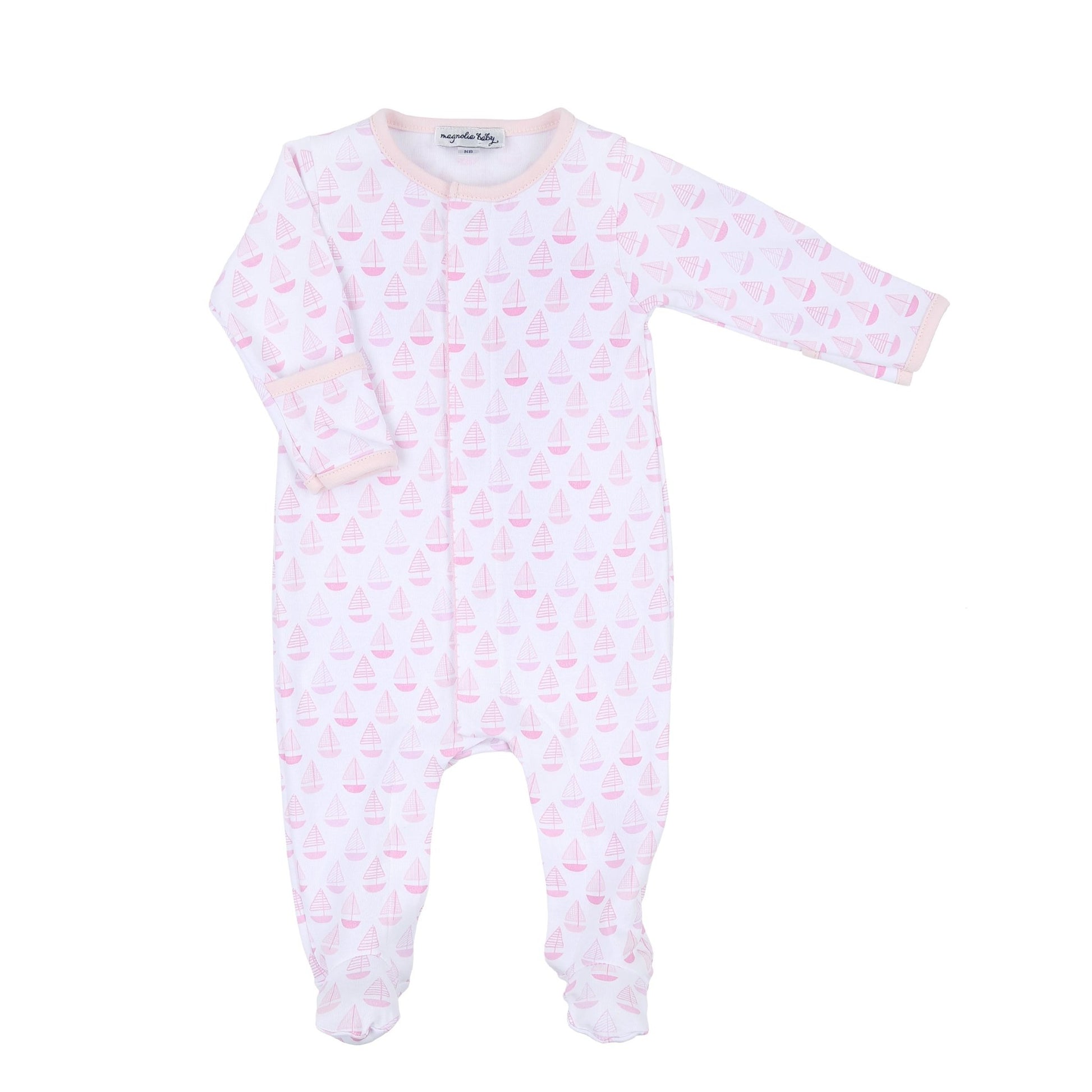 Sweet Sailing Pink Print Footie - Magnolia BabyFootie