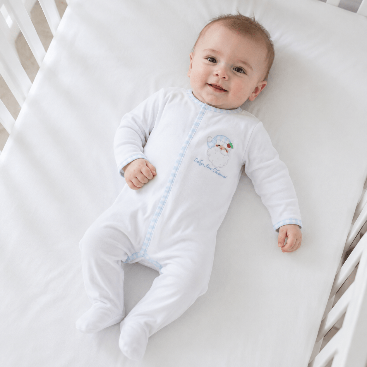 Magnolia Baby_Sweet St Nick Applique Baby's First Christmas Footie - Light Blue_1