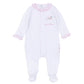 Magnolia Baby_Sweet St Nick Applique Baby's First Christmas Ruffle Footie - Pink_2