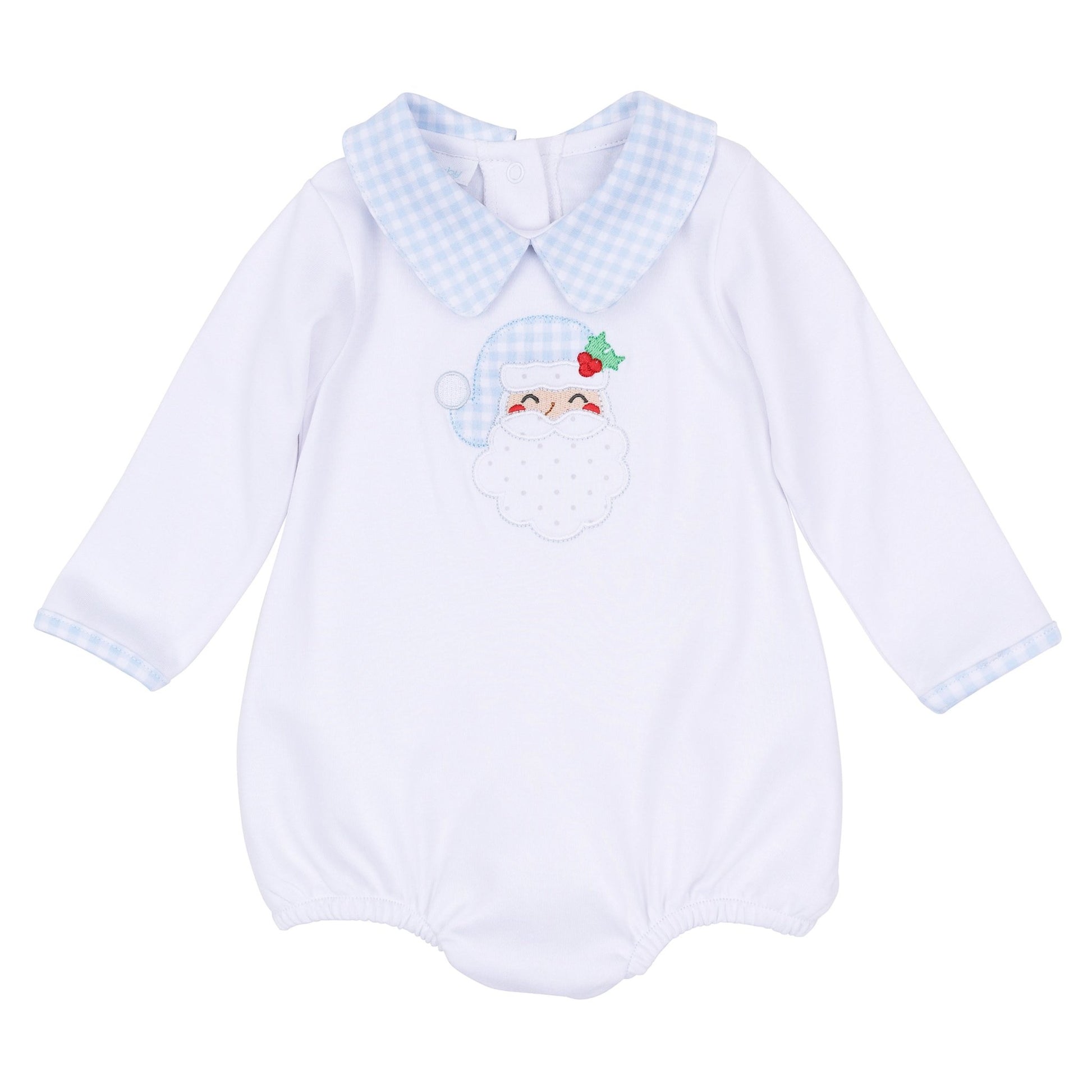 Magnolia Baby_Sweet St Nick Applique Collared Bubble - Light Blue_2