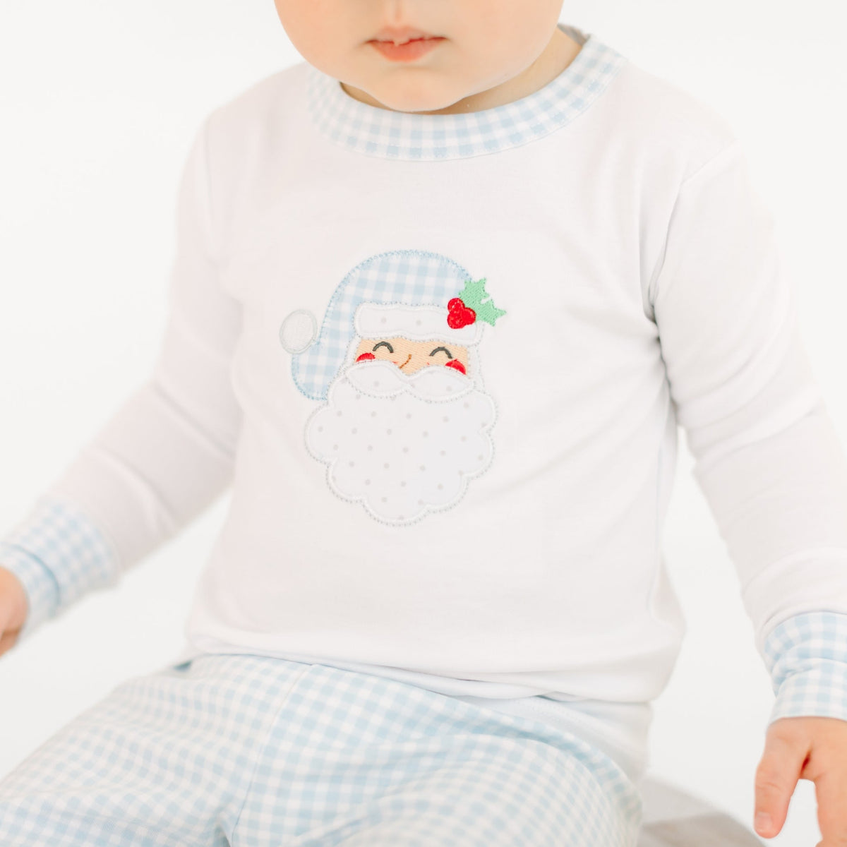 Magnolia Baby_Sweet St. Nick Applique Long Pajamas - Light Blue_6