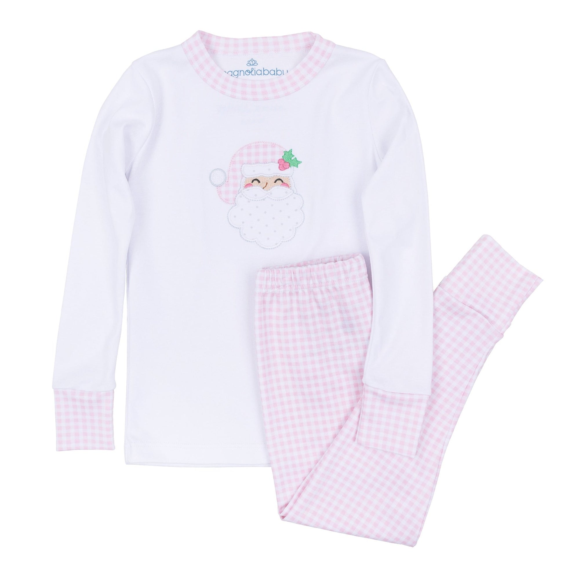 Magnolia Baby_Sweet St. Nick Applique Long Pajamas - Pink_2
