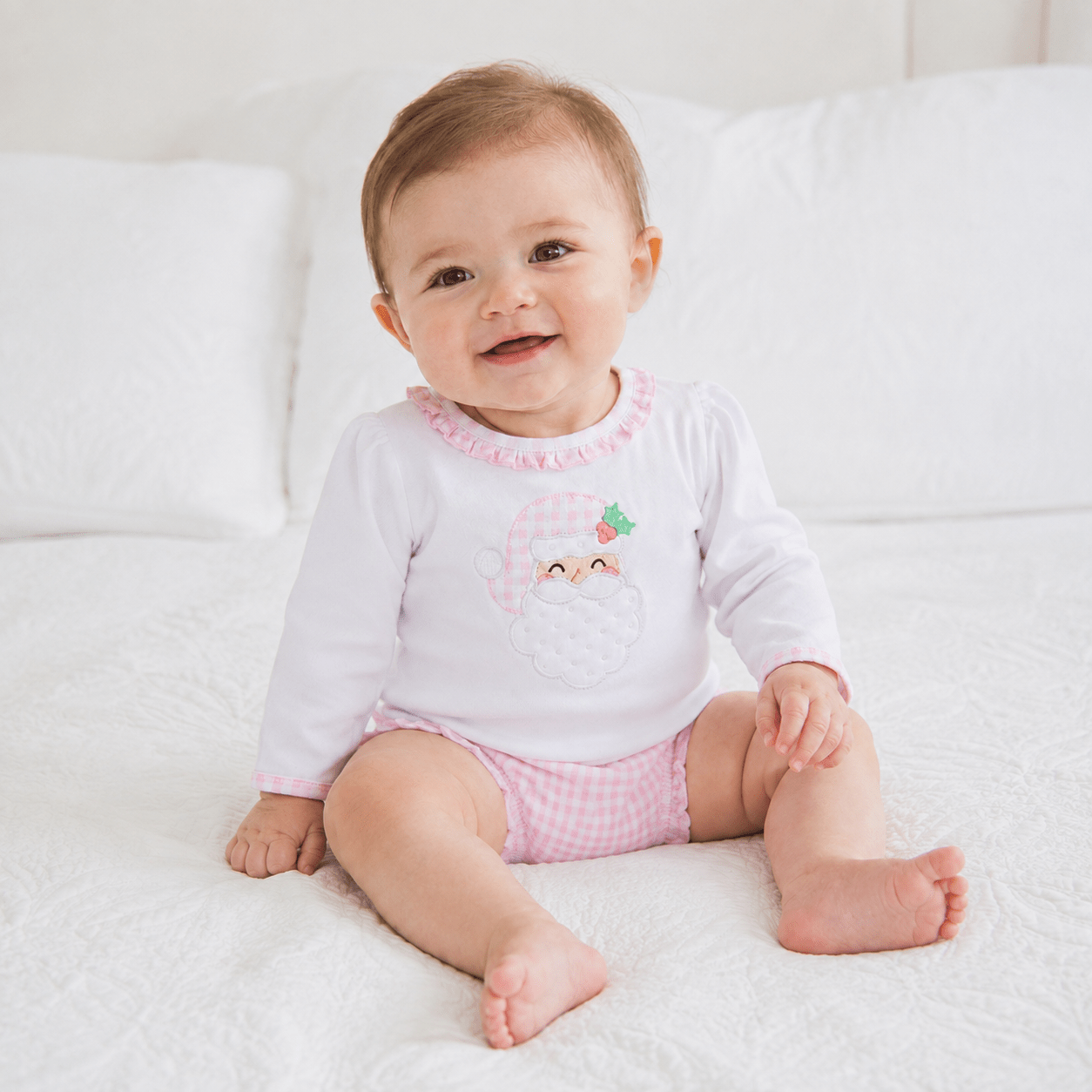Magnolia Baby_Sweet St Nick Applique Ruffle Diaper Cover Set - Pink_1