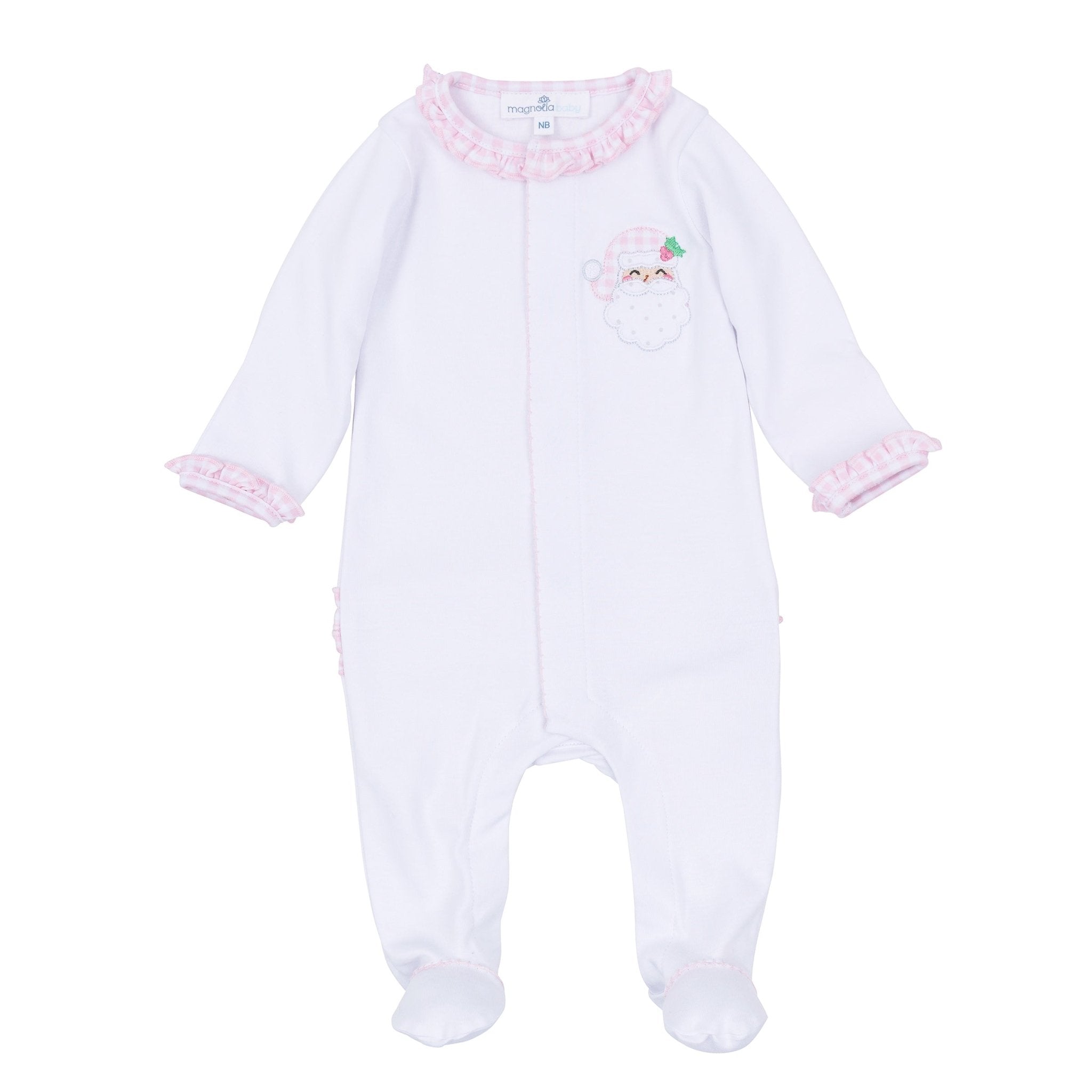 Magnolia Baby_Sweet St Nick Applique Ruffle Footie - Pink_2